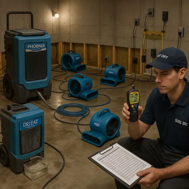 Structural Drying and Dehumidification process in Pine Grove, PA